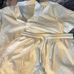 Men’s Cream Short Sleeve Set